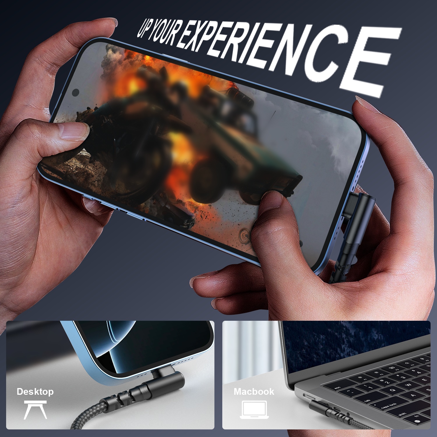 Nylon Braided Fast Charging Cable with a 90-Degree Angle, Compatible with for iphone Models 14, 13, 12, 11 Pro MAX, XR, XS, 8, 7, Plus, 6S, SE, And Ipad