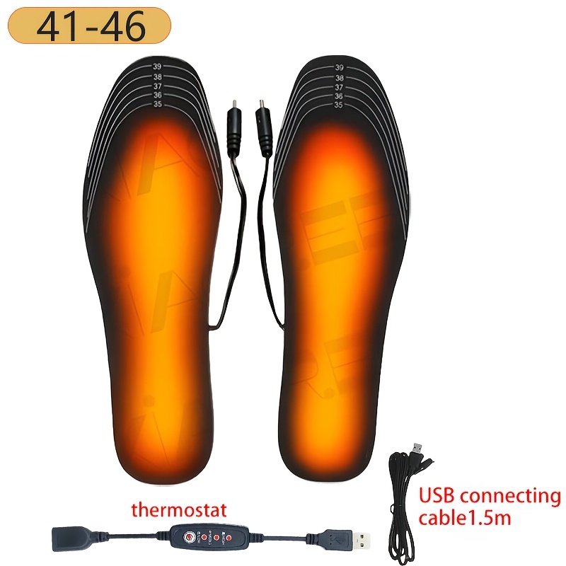 with thermostat usb powered heated insole 3 temperature adjustable   warmers with carbon fiber material fast heating and long lasting insulation no battery needed for all shoes   design   heater christmas gift for men women