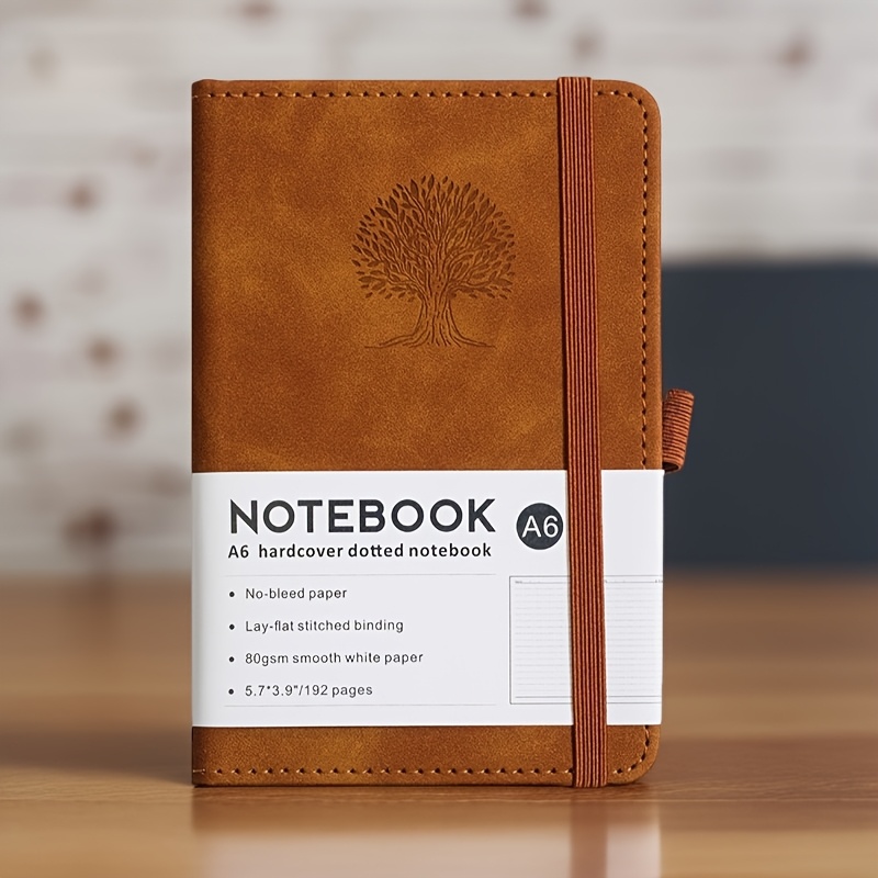 E-shop Tragbares A6 Notizbuch mit Hardcover-Ledercover, 192 Seiten für Journaling - Ideal für Arbeitsbesprechungen, Notizen für Studenten,