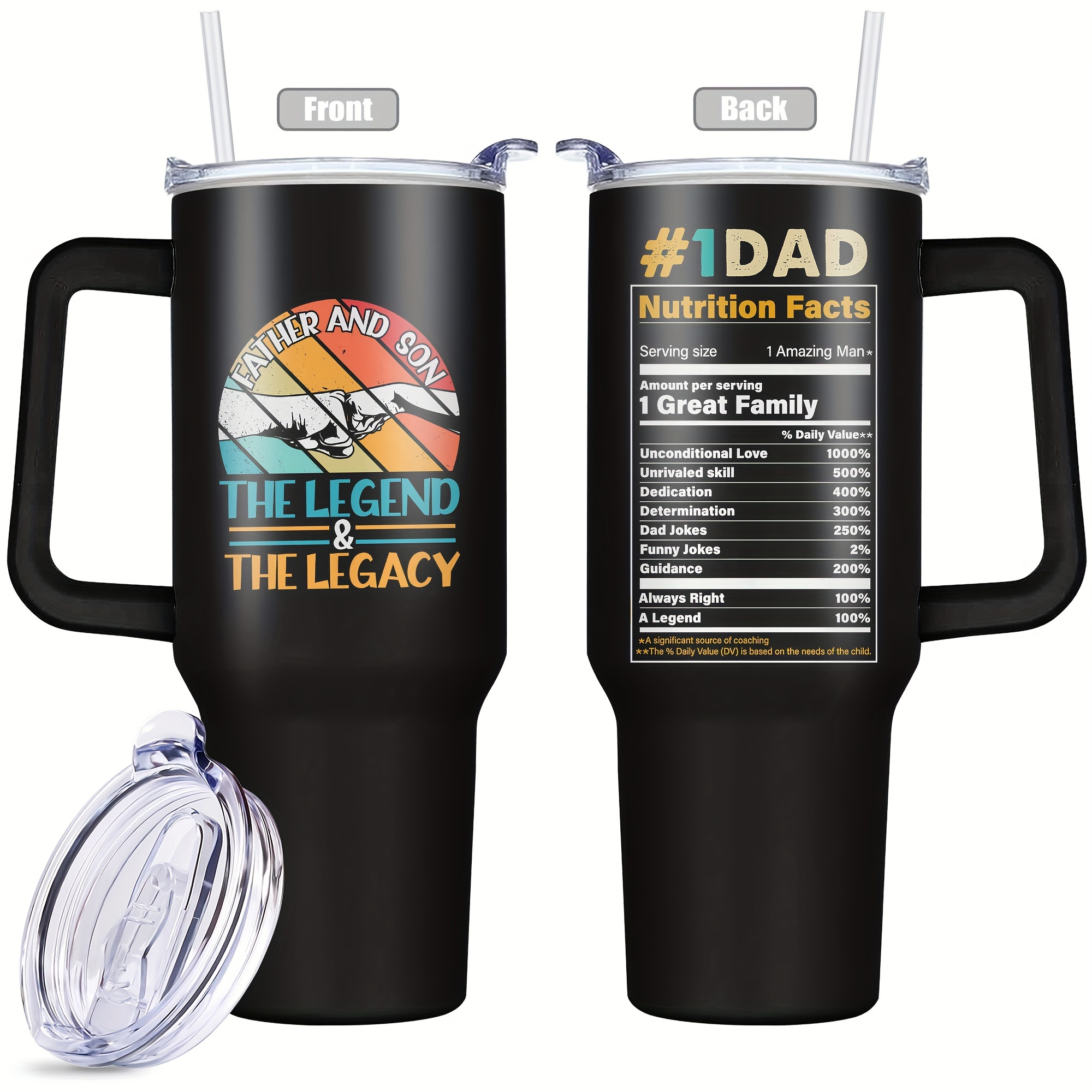 1pc, father's day gifts 20oz tumbler gifts for dad, 1 print papa from  daughter son wife birthday fathers day 20oz stainless steel tumbler travel  coffee mug cup grandfather husband men present -