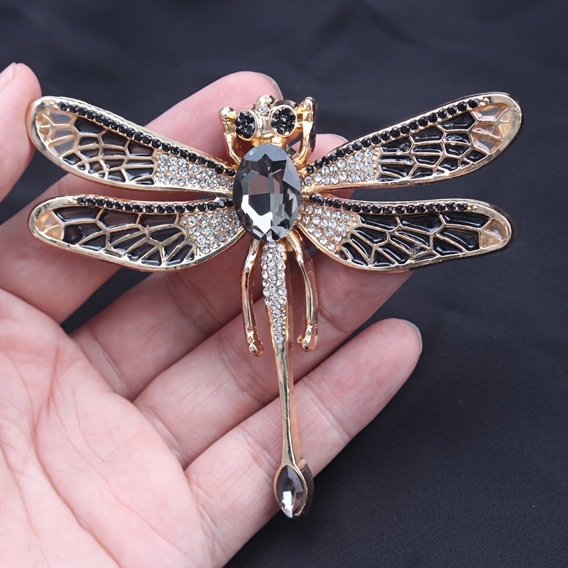 Brooch With , Irregular Rhinestone Insect Pin For Women