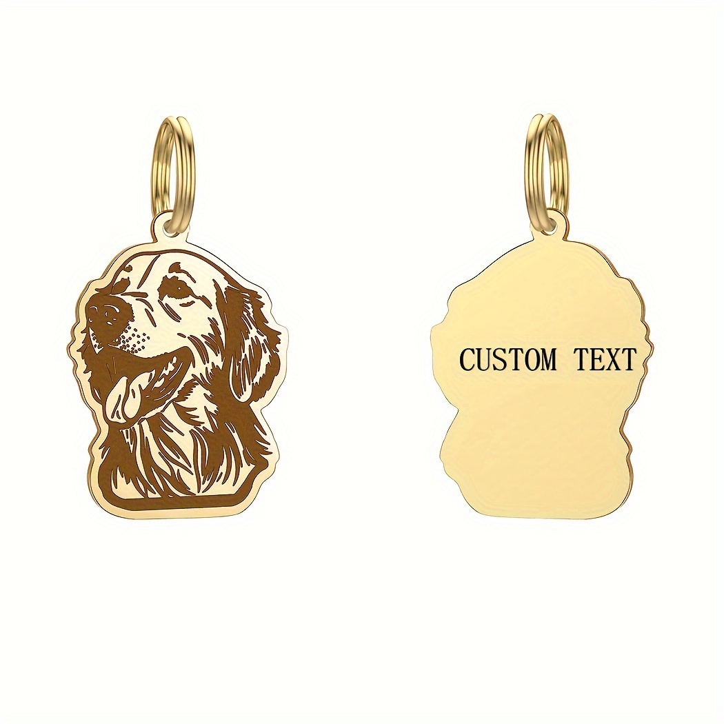 

Engraved Dog Keychain - Steel Personalized Pet Id Tag Keyring For Nameplate, Phone , -lost - 1pc