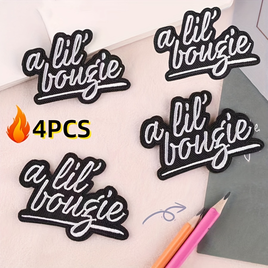 

4pcs A Lil' Bougie Embroidered Iron-on Patches - Cool Tactical Badges For Clothing, Backpacks & Shoes |, Decorative Iron-on Patches, Lil' Bougie, Embroidery, Tactical Badge, Sewing Accessory