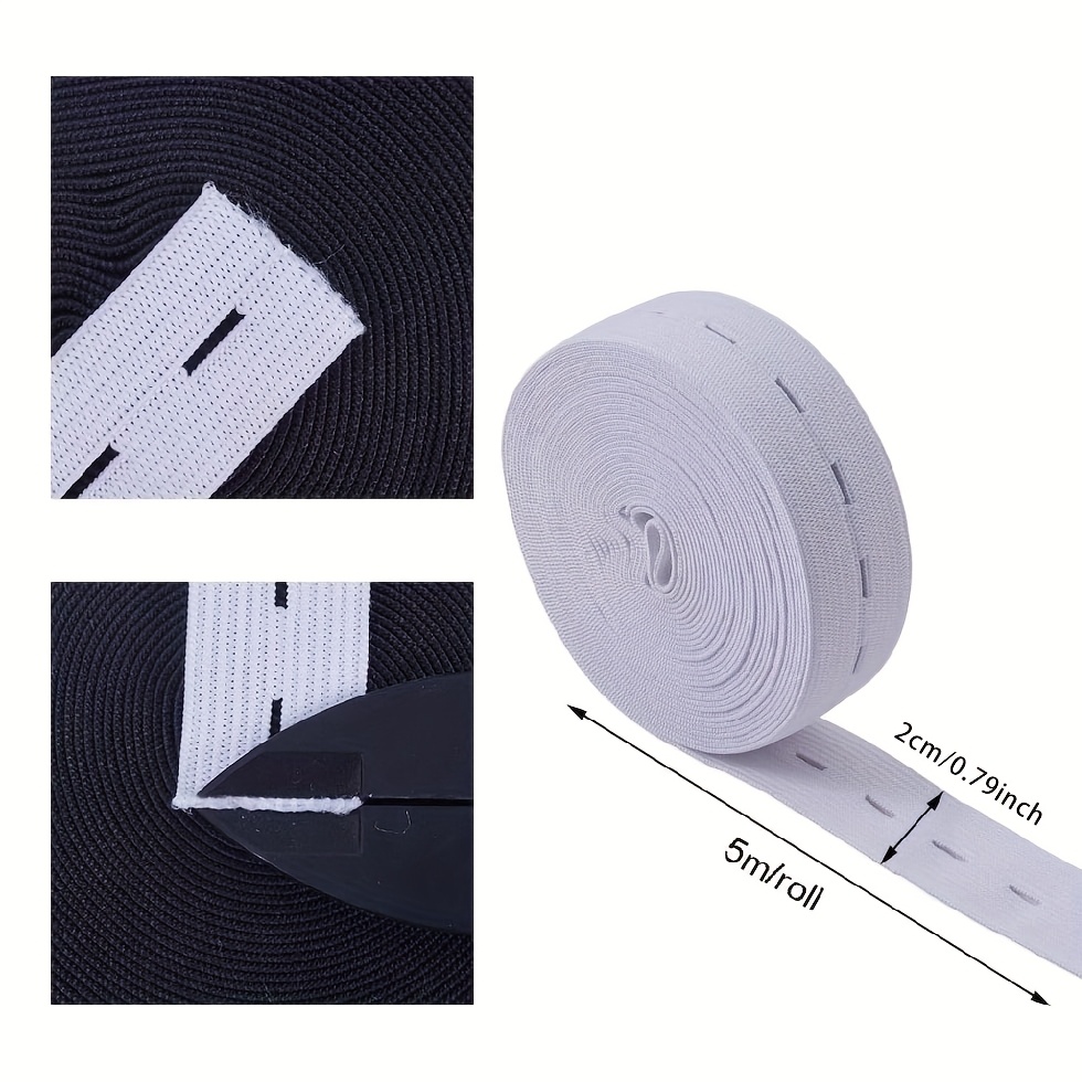 Elastico Piatto Nero 20 Mm X 6 Metri – Per Cucito, Pantaloni, Parrucche, Doppio Strato, Forte Elasticità - 2