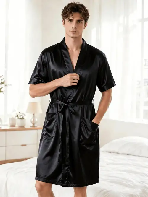 short sleeve dressing gown mens Amazon.com: DUYHBAWRS Mens Robe Elegant Short Sleeve Cotton Robes for Men Bathrobe Sleepwear Dressing Gown(E,XXXL Code) : Clothing, Shoes & Jewelry