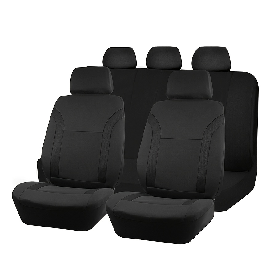 TEMU 9pcs Car Seat Covers Full Set, Front And Rear Split Bench Seat Covers For Cars, Car Seat Cover Set And Additions For Auto Trucks Van Suv