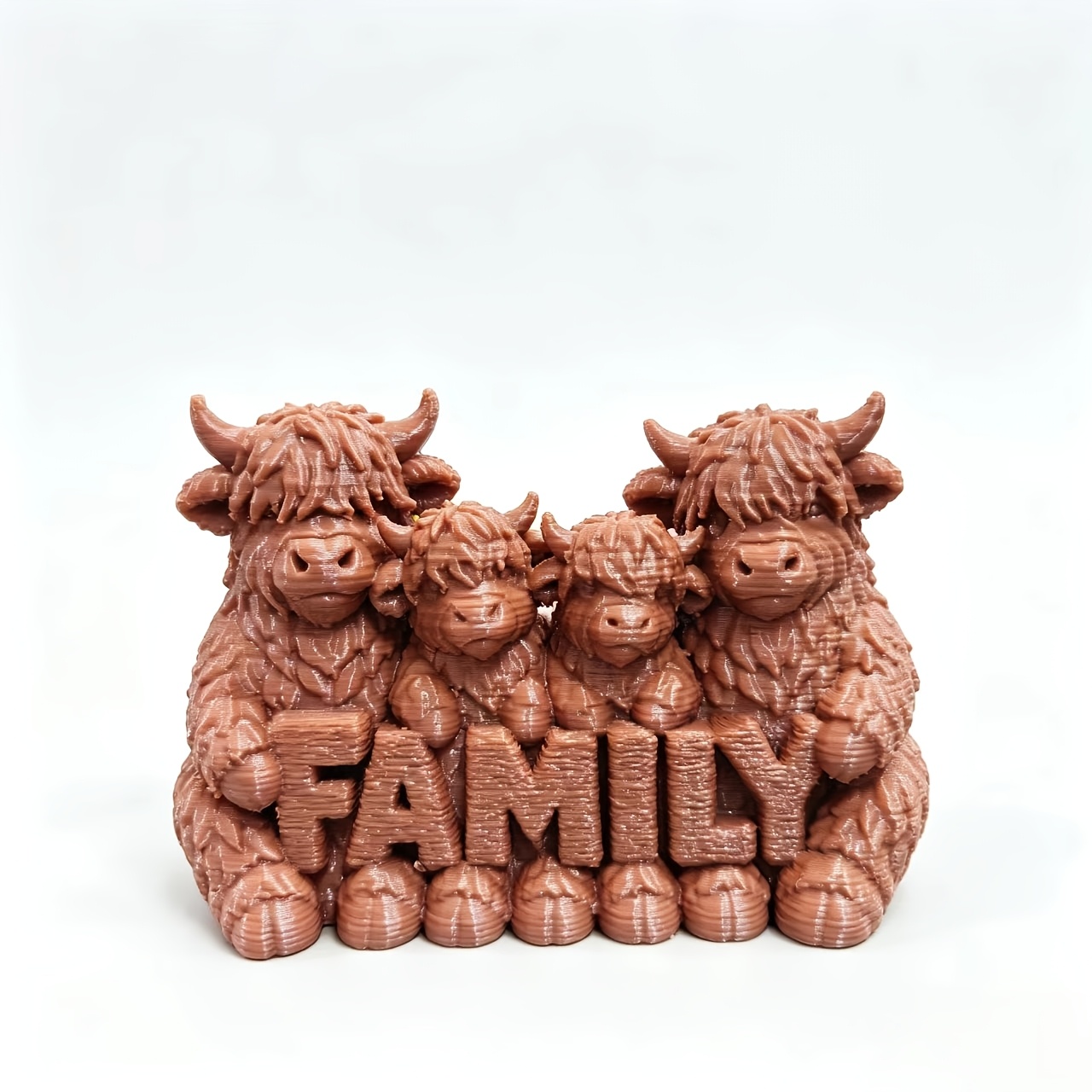 TEMU Highland Cow Statue For Office Use - Vintage European Calf Ornament, Adorable Scottish Cow Decor For Desktop, Pvc Animal Sculpture, Cow-themed