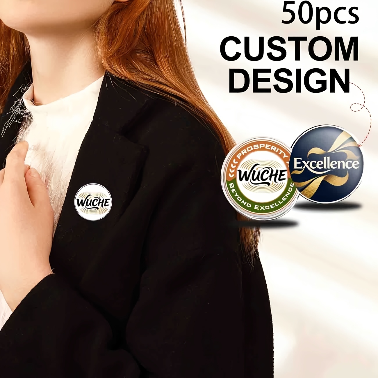 TEMU 50 Custom 25mm Silver Lapel Badges, Printed And Epoxy Coated, And Event Commemorative Badges, For And Custom Company Promotional Materials