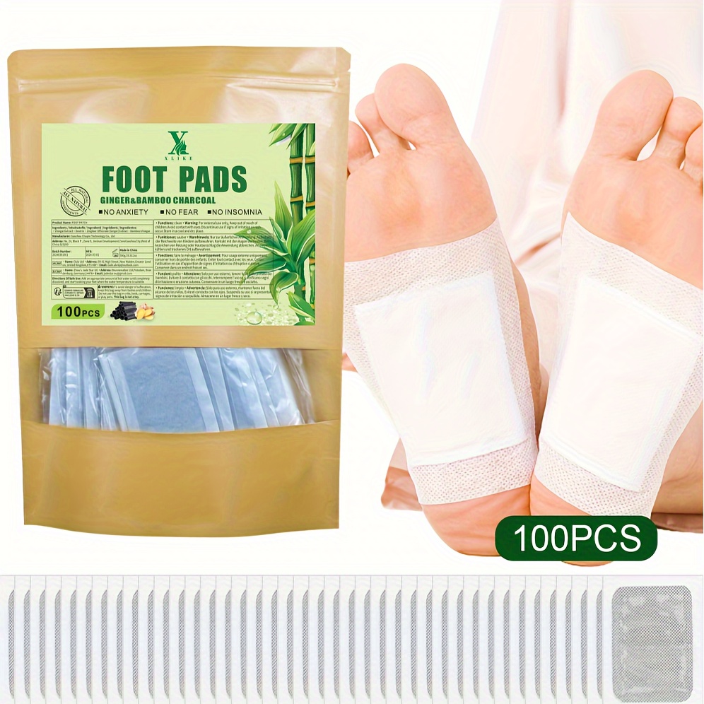 

100pcs Deep Cleansing Foot Patch, Natural Bamboo Vinegar Ginger Powder Foot Pads For Foot Care, Adhesive Sheets, After Foo Bath When Sleep Warm And Relax