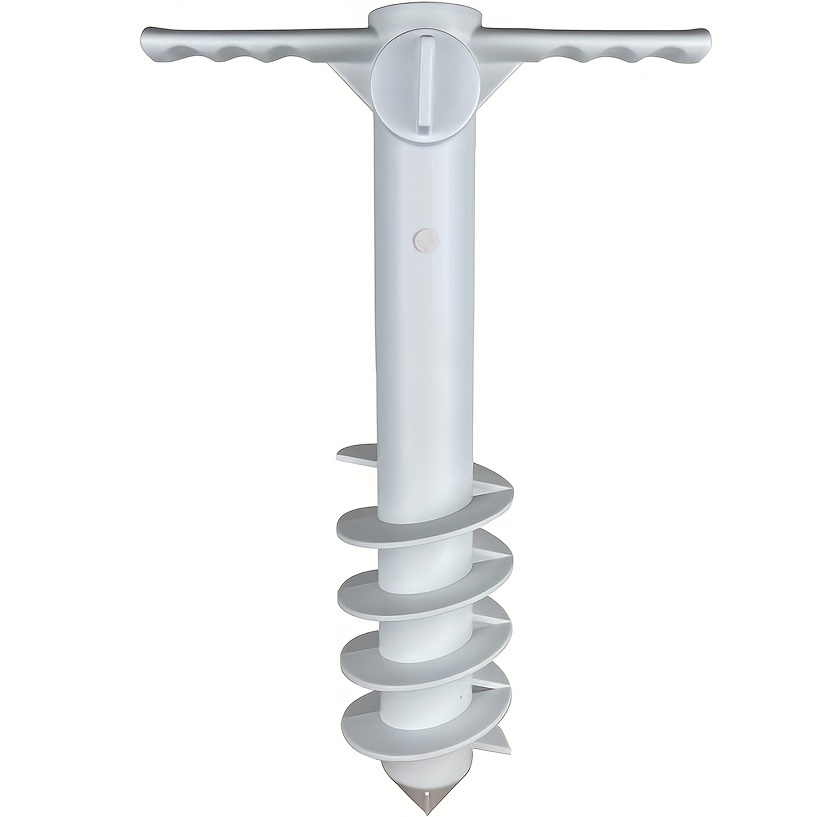TEMU Heavy-duty Beach Umbrella Sand Anchor With 5 Spiral Screws, Universal Beach Umbrellas, Secure Umbrella Base For Strong
