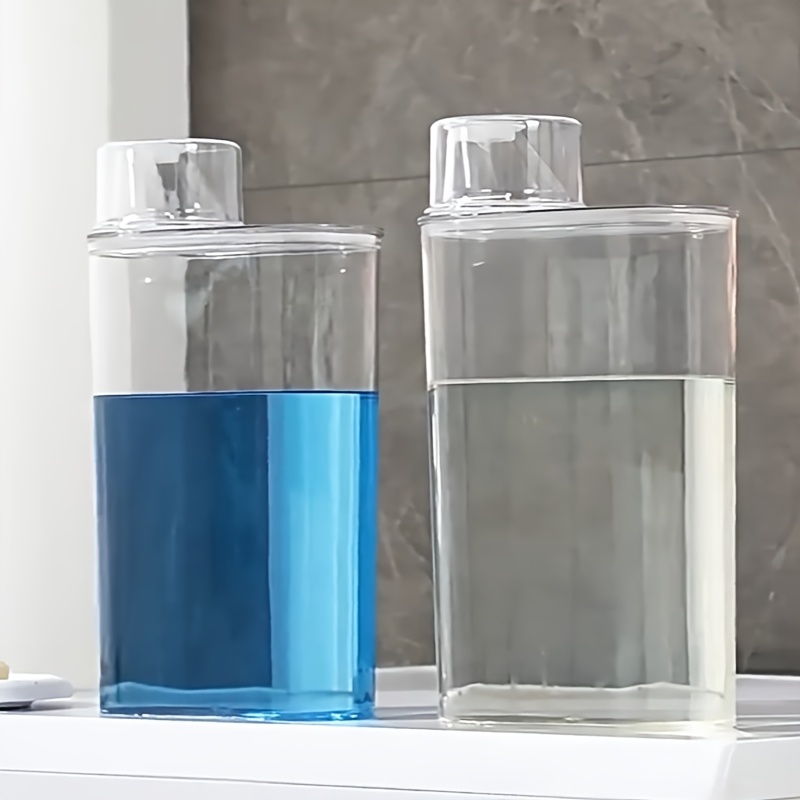 TEMU 2pcs Transparent Laundry Detergent Storage Containers, 1.5l Household Laundry Liquid Dispenser, Detergent Storage Box For Kitchen And Bathroom