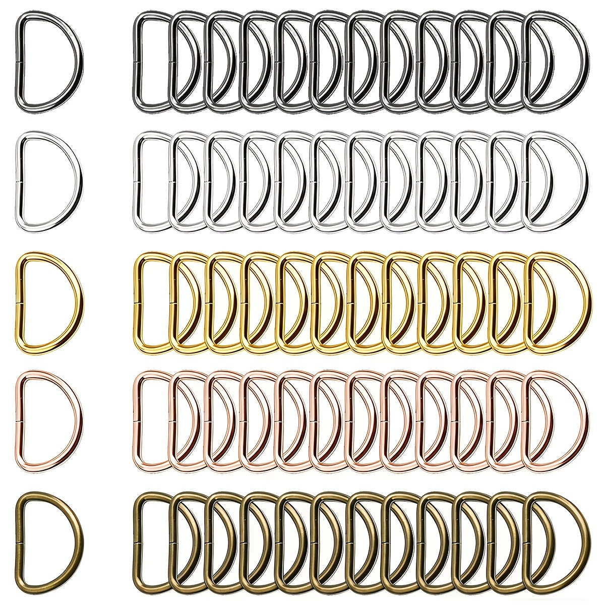 50 100pack 1 inch metal d rings suitable for handbag making aprons belts metal   rings are ideal for bags webbing leather straps wallets crafts pet collars backpack   making wallet making diy wallet making