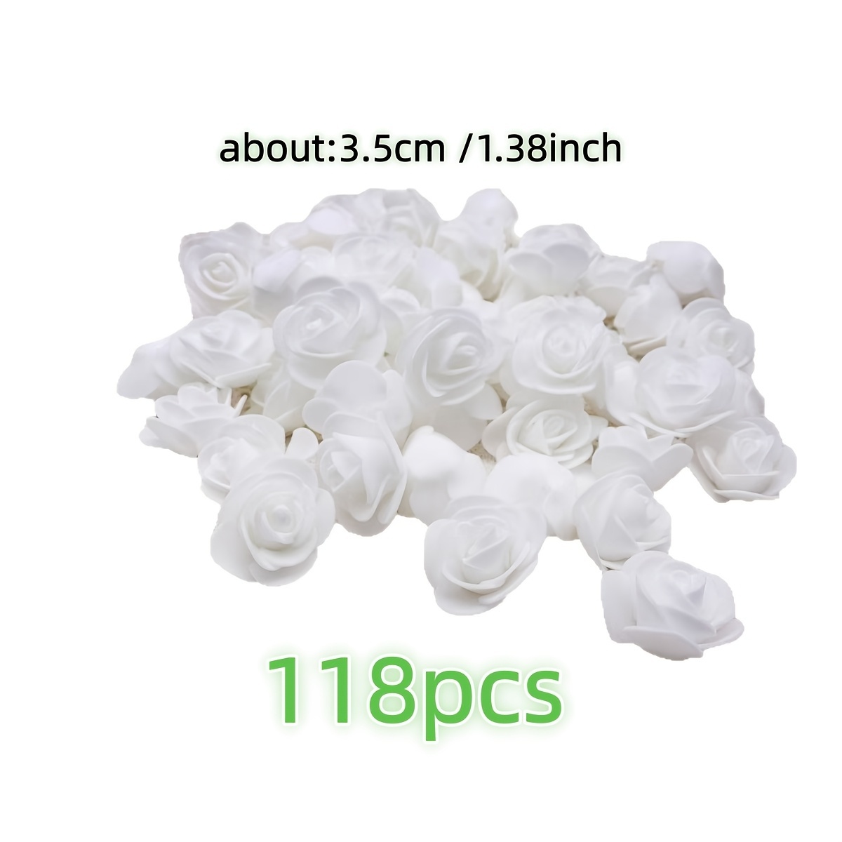 TEMU 118pcs Artificial White Roses | Ideal For Home Decor, Garden And Courtyard Arrangement, Arch And Background Decoration, Bridal Party Decoration,