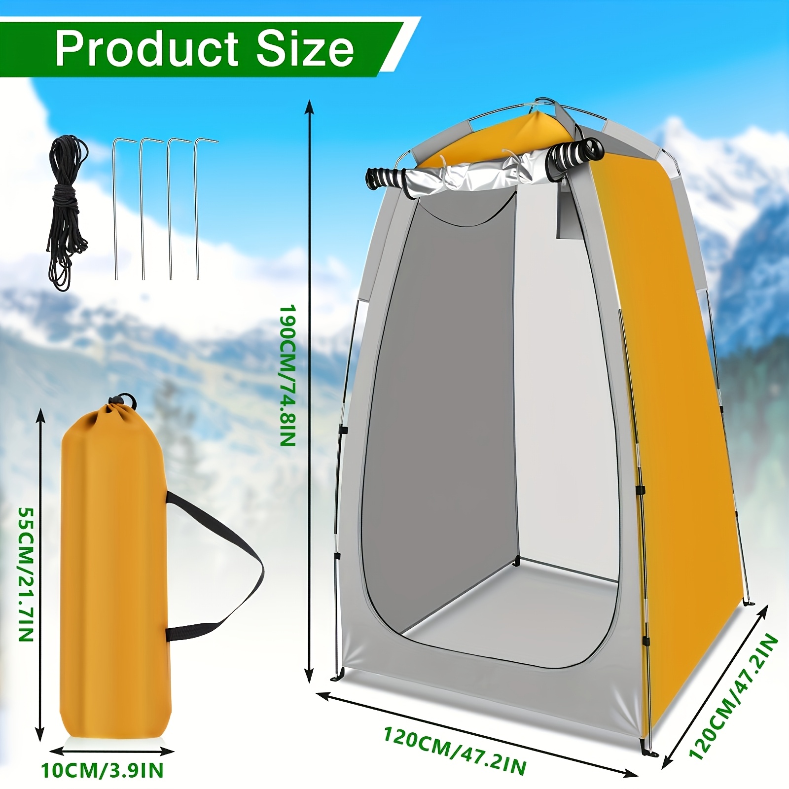 Portable Shower Tent, Camping Shower Tent, Suitable For Outdoor Camping, Outdoor Bathing, And Can Be Used As A Toilet Or Changing Room, Shelter For Hiking Trips
