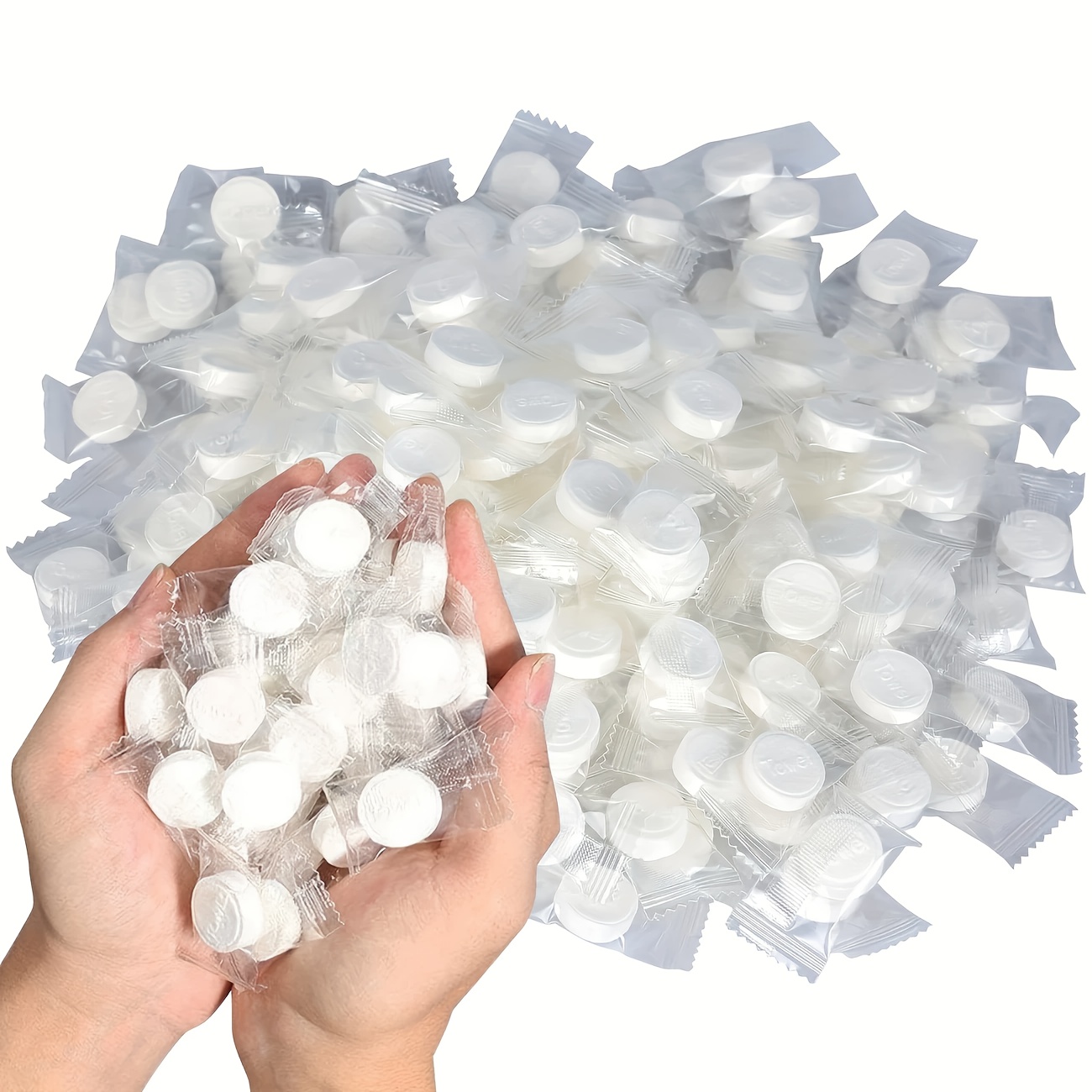 TEMU 100 Count Bpa-free Compressed Towels | Convenient Disposable Wet Wipes & Tampons For Travel, Hiking, Hotels, And Business - Compact Sanitary