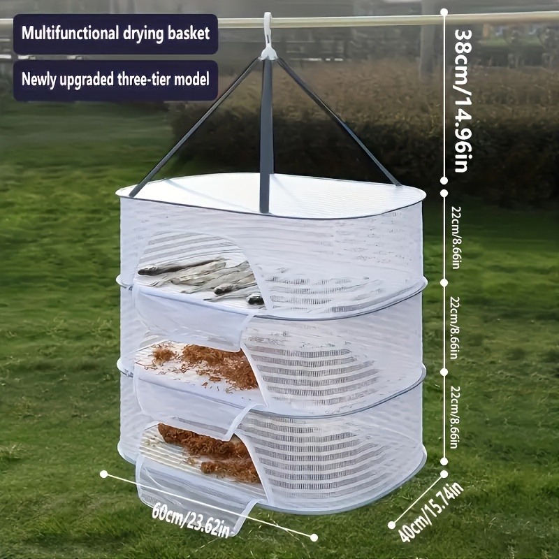 1 layer herb drying rack polyurethane hanging storage non waterproof multipurpose drying bag for herbs fruits vegetables fish clothes and toys with unique closure system details 2