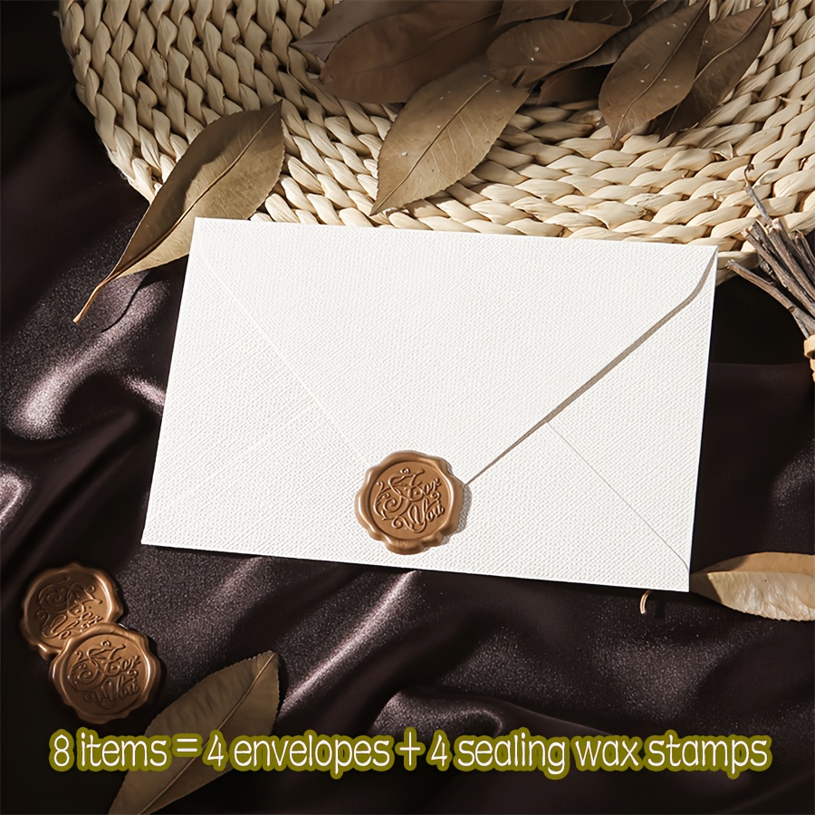 TEMU 8pcs, Ensemble d'enveloppes rétro élégantes, idéal pour les invitations de fête, la correspondance d', les invitations de mariage, les