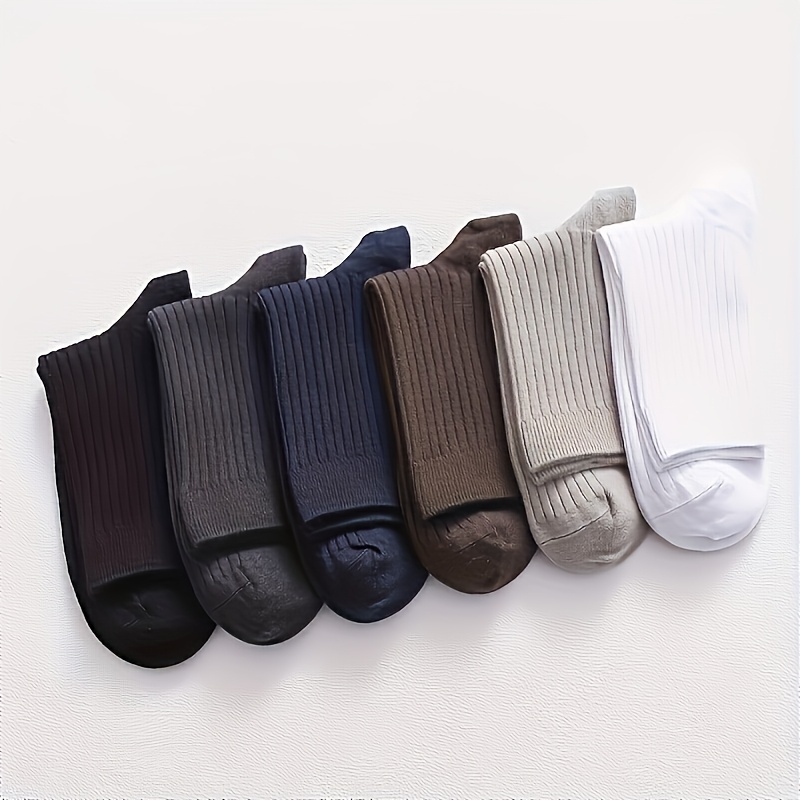 E-shop 6 Paar Herrensocken in Unifarben, Atmungsaktive Schweißabsorbierende Jahreszeiten, Geschäftsschuhe, Sportsocken, Damensocken