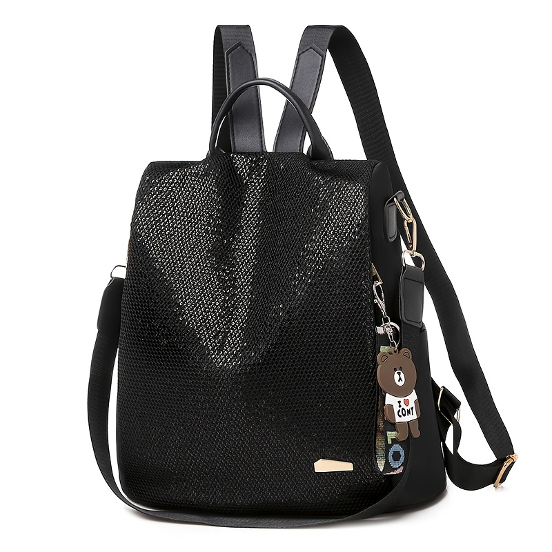 TEMU da donna casual con paillettes 2026, borsa a spalla unica unisex di grande capacit� per shopping, viaggi , di fascia e , un must-have per