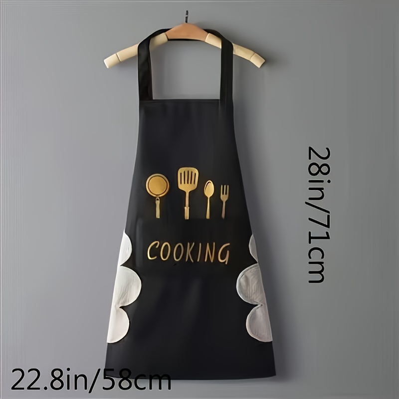 stylish polyester kitchen apron thick waterproof oil resistant with waist design   cooking household tasks great christmas gift details 8