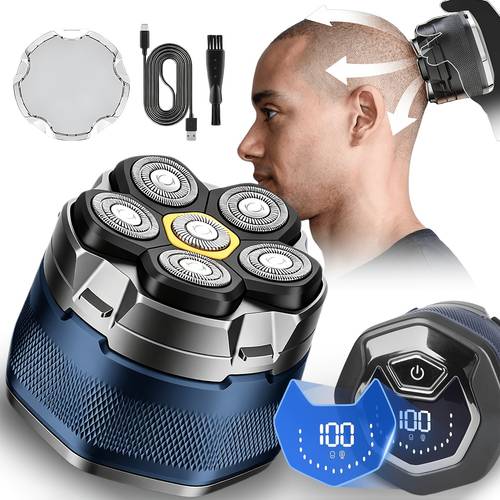 mens bald hair clipper designed for 360 floating magnetic blade head electric bald head hair clipper led display and type c charging 1400mah battery with ultra long high quality