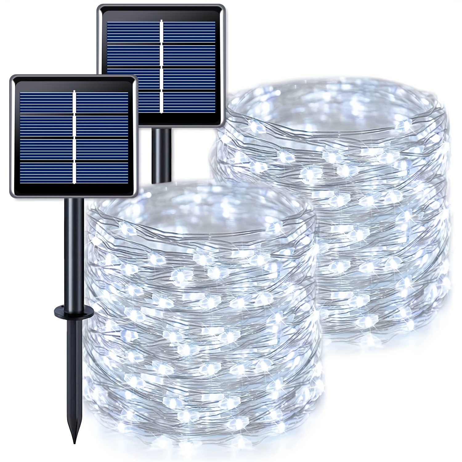 

White Solar String Lights, 1 Pack Solar Fairy Lights, 8 Modes Solar Christmas Lights For Outside Tree Patio Wedding Decorations