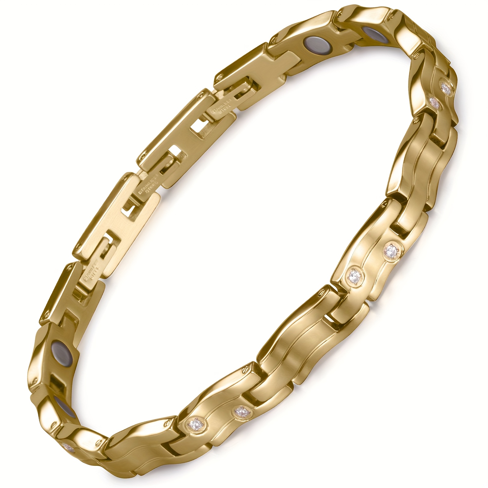 Image of Women' Steel Bracelet, Super Magnetic Meteor Design, Adjustable Size With Box And Tool