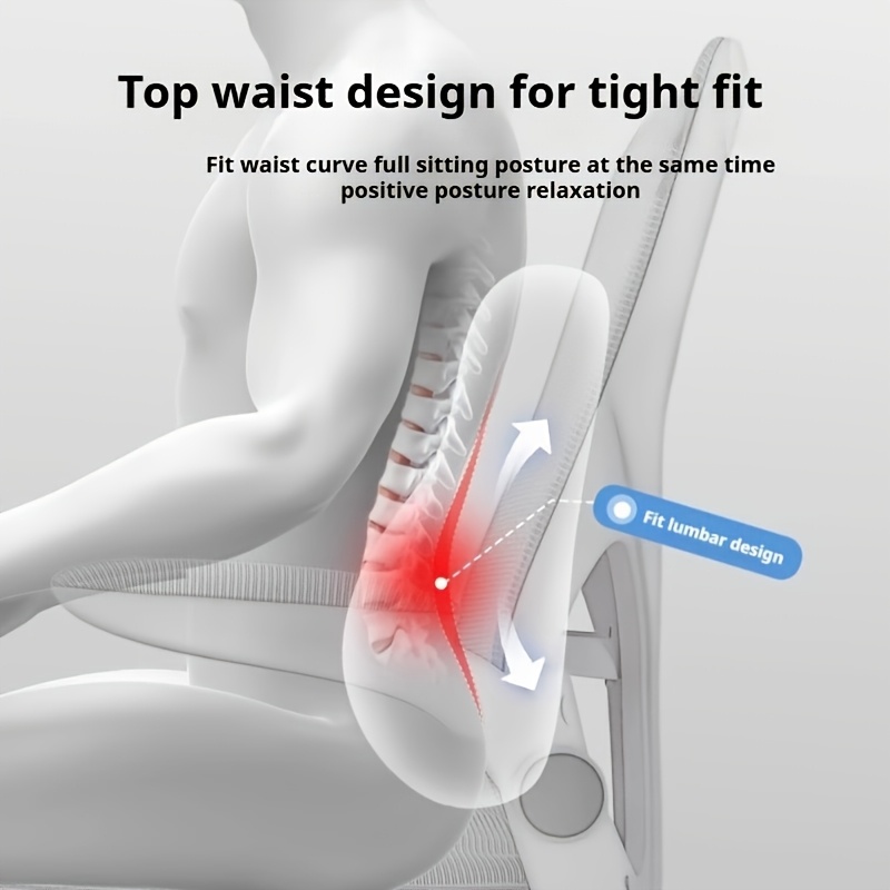 2pcs ergonomic office chair cushions with posture   lumbar support thickened seat pad breathable grey cushions for   wheelchair washable covers for home ergonomic chair durable zipper cover Product details 3