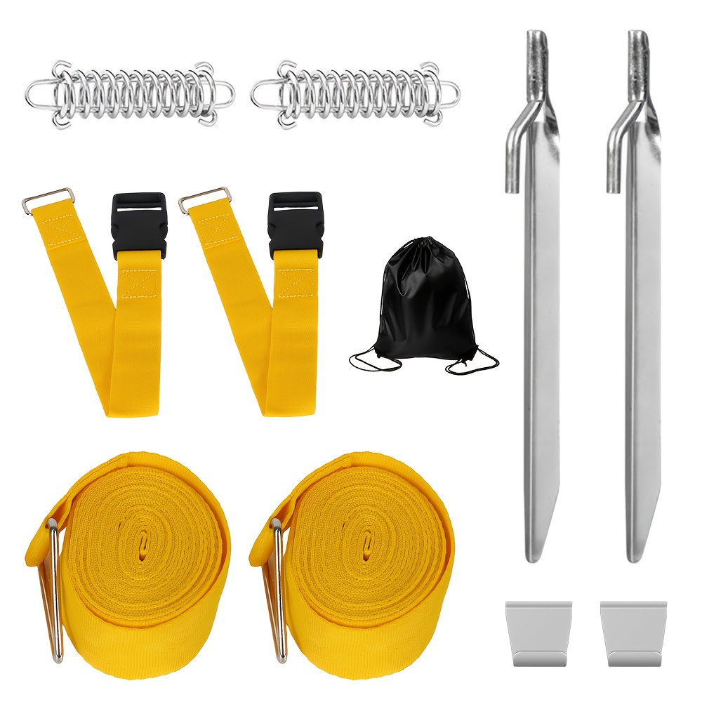 TEMU 10pcs Set With Storage Bag For Fiamma/ Awning Windproof Fastening Kit, Yellow