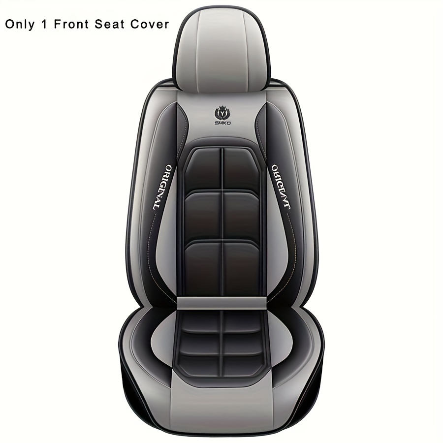 TEMU Luxury Leather Car Seat Cover - Durable, Comfortable Front Protector For Sedans & Suvs - Stylish Vehicle Accessory (1pc)