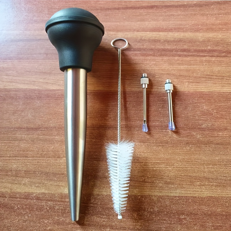 TEMU 304 Stainless Steel Turkey Basting Needle Bbq Seasoning Tool Sauce Pump Seasoning Pump