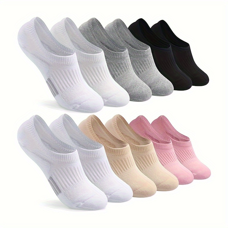 

6 Pairs Solid Low Cut Socks, Simple & Casual Ankle Socks, Women's Stockings & Hosiery