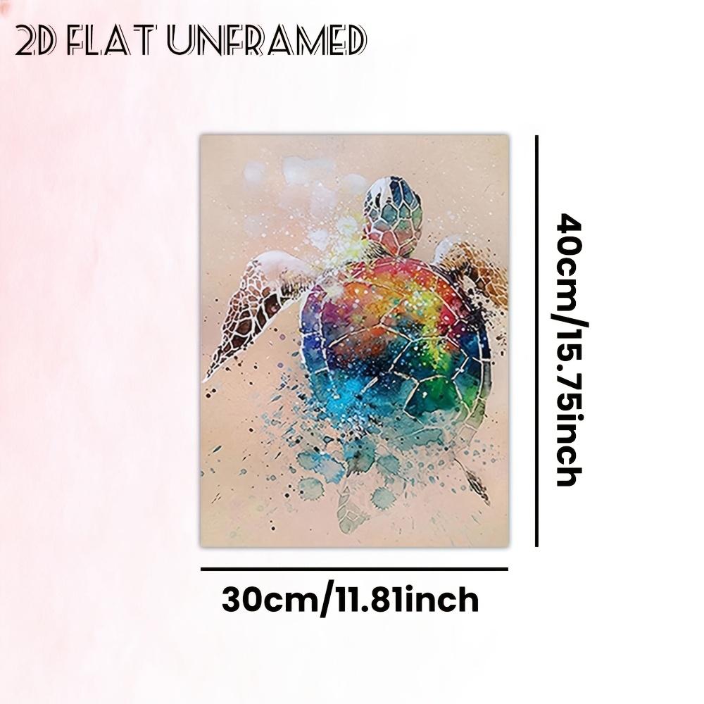 2d 】フレームなし カメ 海亀 トカゲ 亀の絵 亀の生き物 1枚 home
