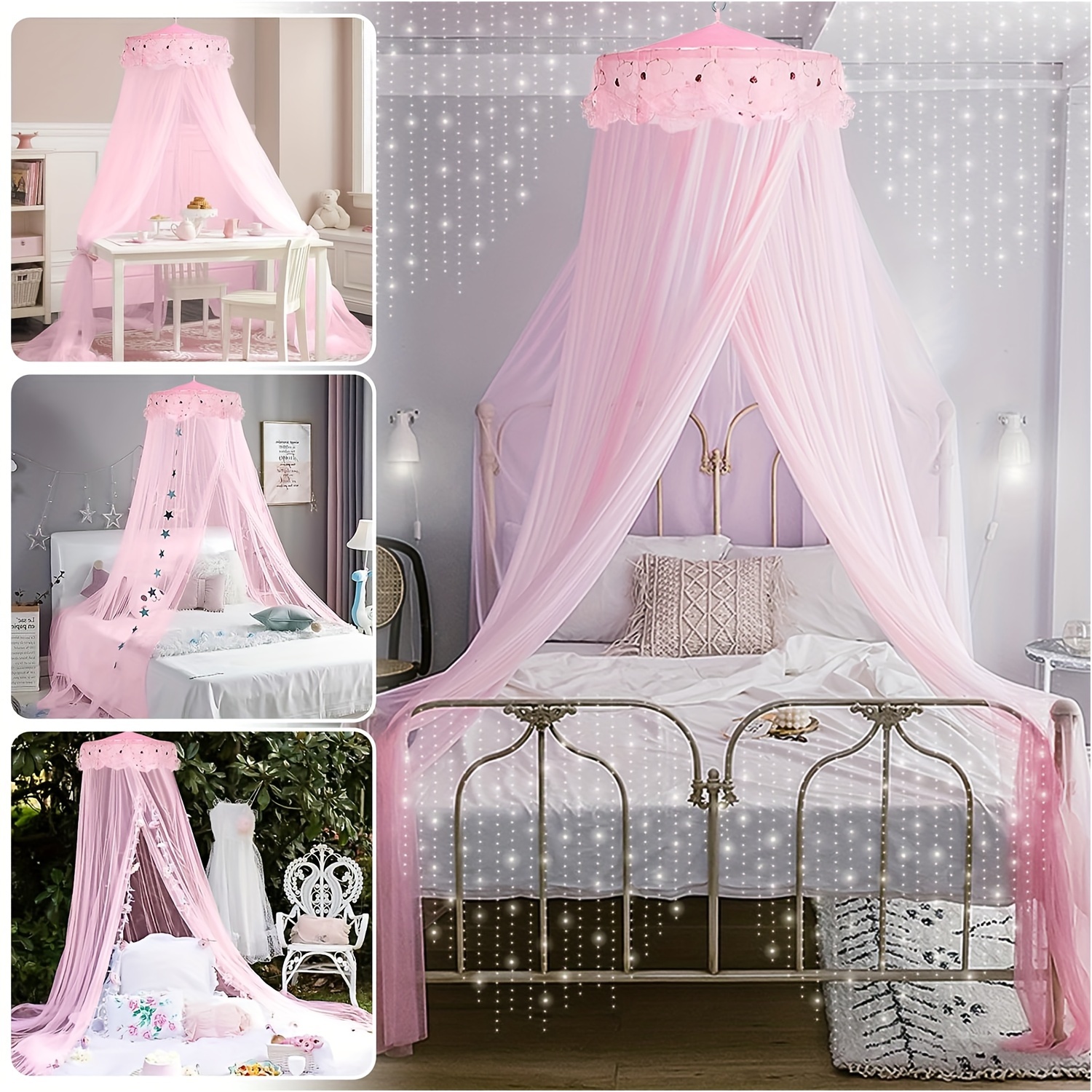 

Elegant Princess Dome Mosquito Net - Fits Single To Adult Beds, Waterproof Pet Fabric, Outdoor Camping & Bedroom Decor