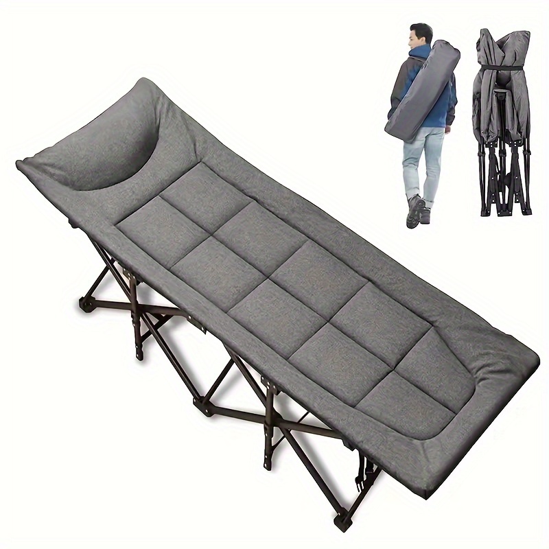 

1pc, Outdoor Folding Bed, Office Lunch Bed, Portable Beach Bed, Outdoor Camping Bed For Single Person