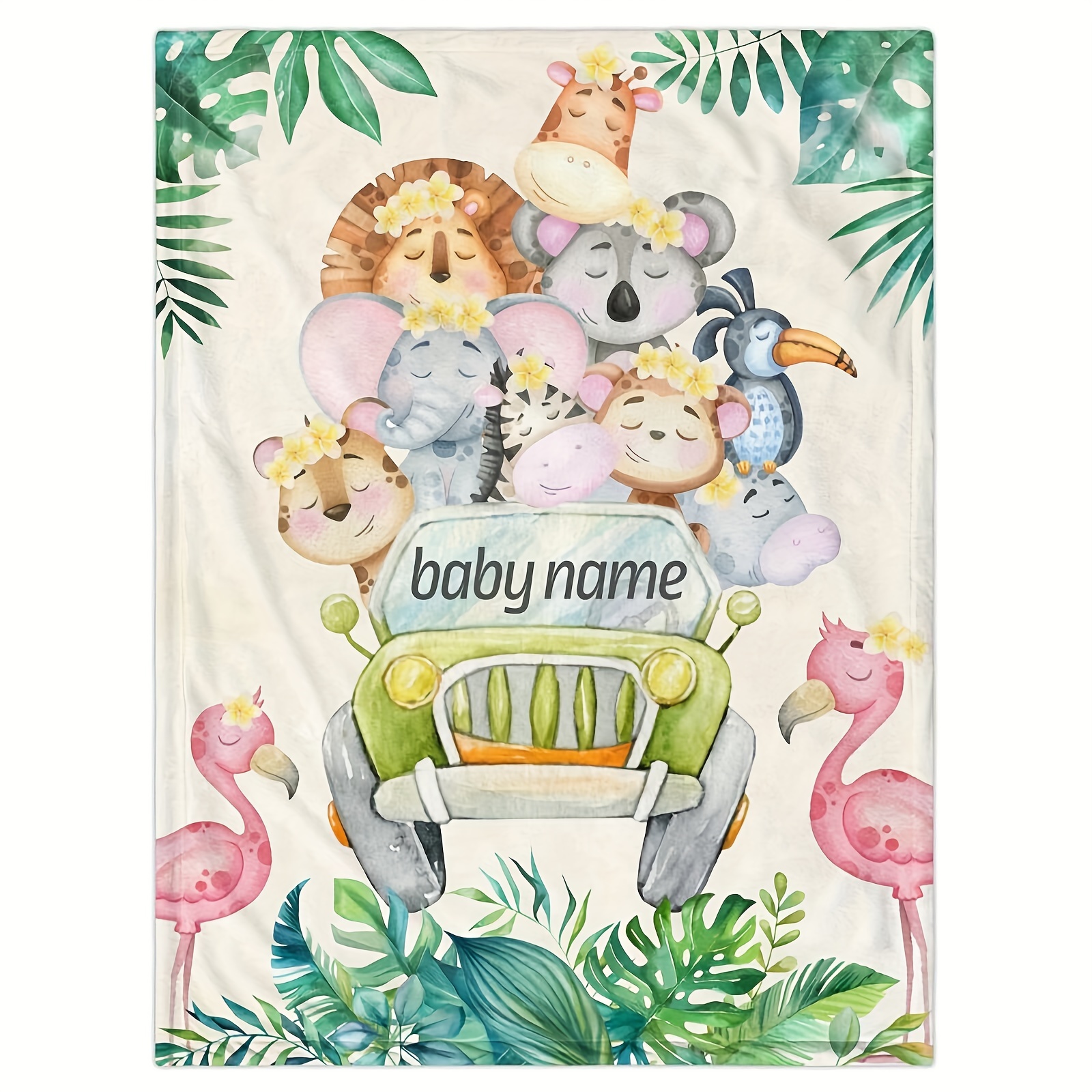 

Custom Name Animal Blanket - Flannel, Sofa, Bed, Travel, Camping - Ideal Gift For Wearable Blanket