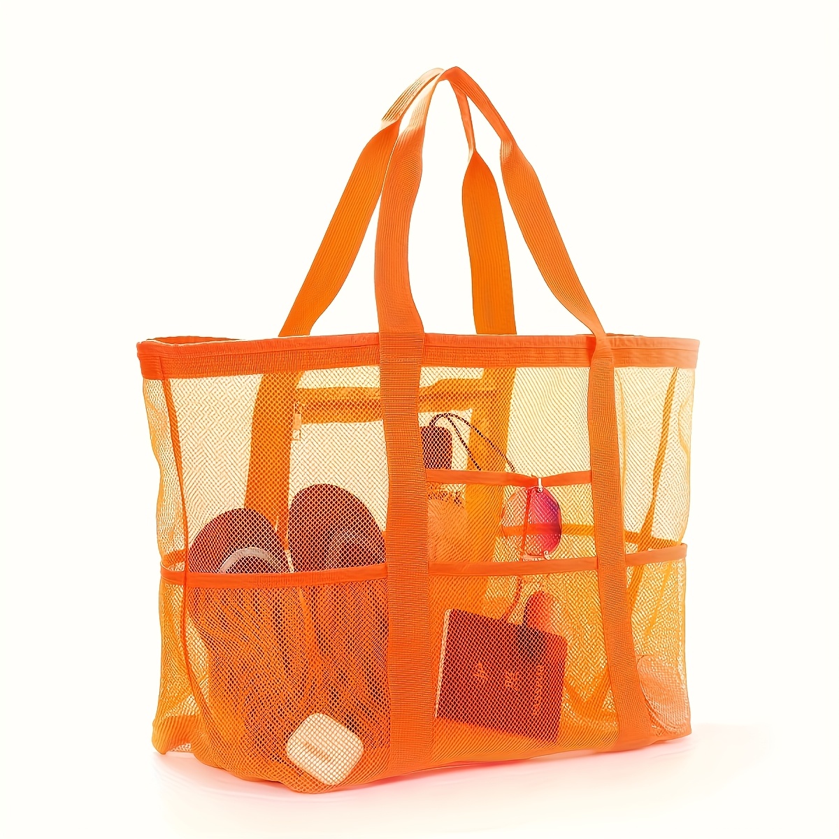 2pcs 1pc minimalist travel tote bag multi functional travel pack large capacity breathable mesh beach handbag with multiple compartments for beach vacation outdoor leisure