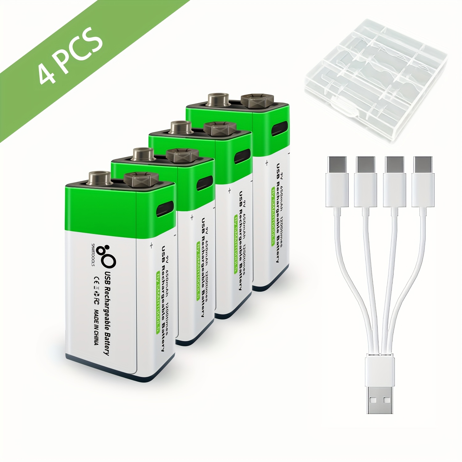 TEMU Christmas, 2pcs/4pcs/8pcs 9v Battery 9v Batteries, Usb/type-c 9v Lithium Rechargeable Battery, High Capacity 9v 650mah 5920mwh Rechargeable