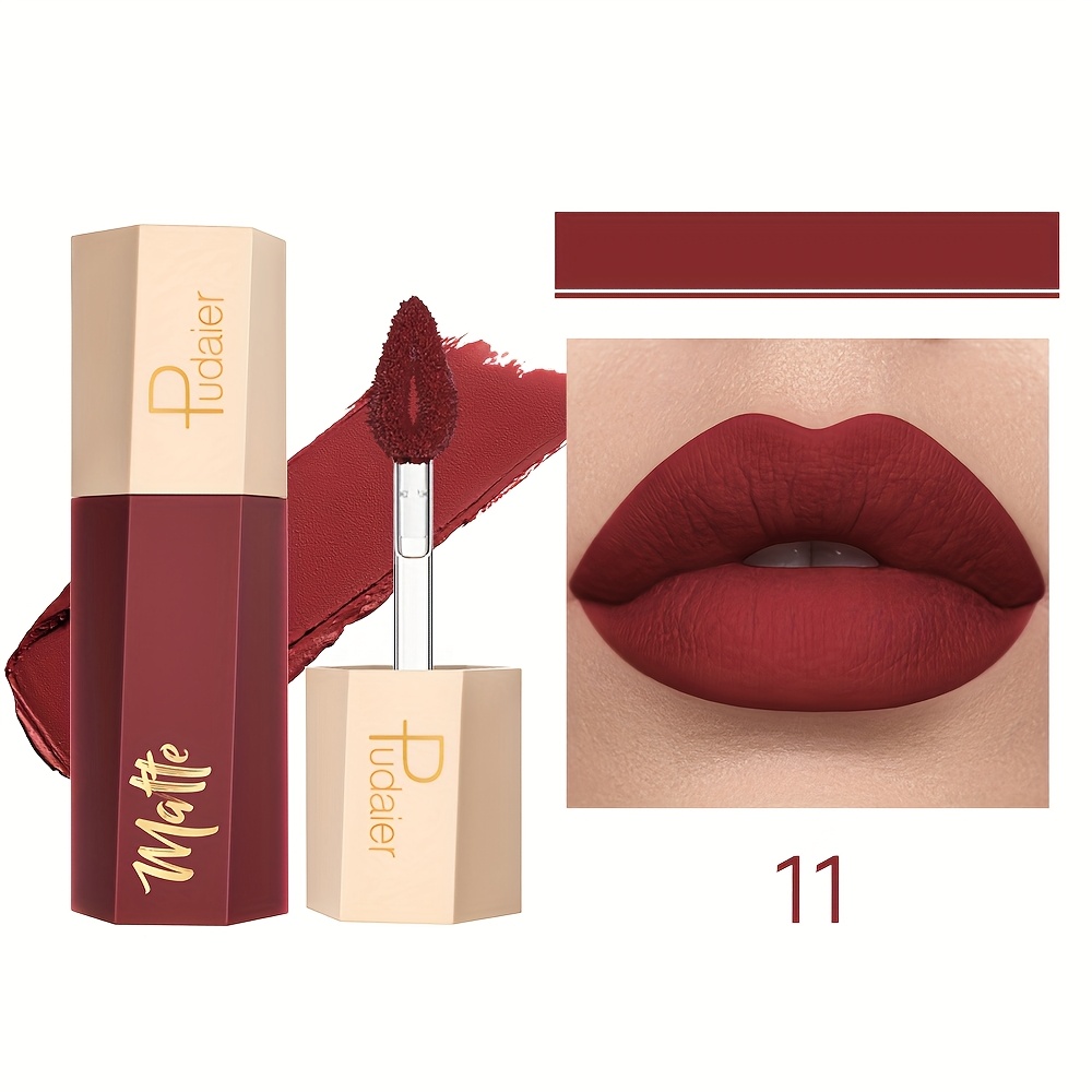Waterproof, Non-sticky, Long-lasting Matte Lip Stain In A Reddish-brown Shade, Suitable For Types