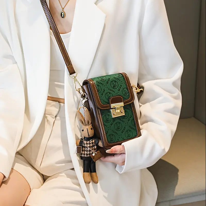 2025 summer new women s elegant animal print synthetic leather crossbody bag - adjustable shoulder strap, magnetic closure, compact phone purse for everyday & special occasions ( ), purse strap crossbody details 6
