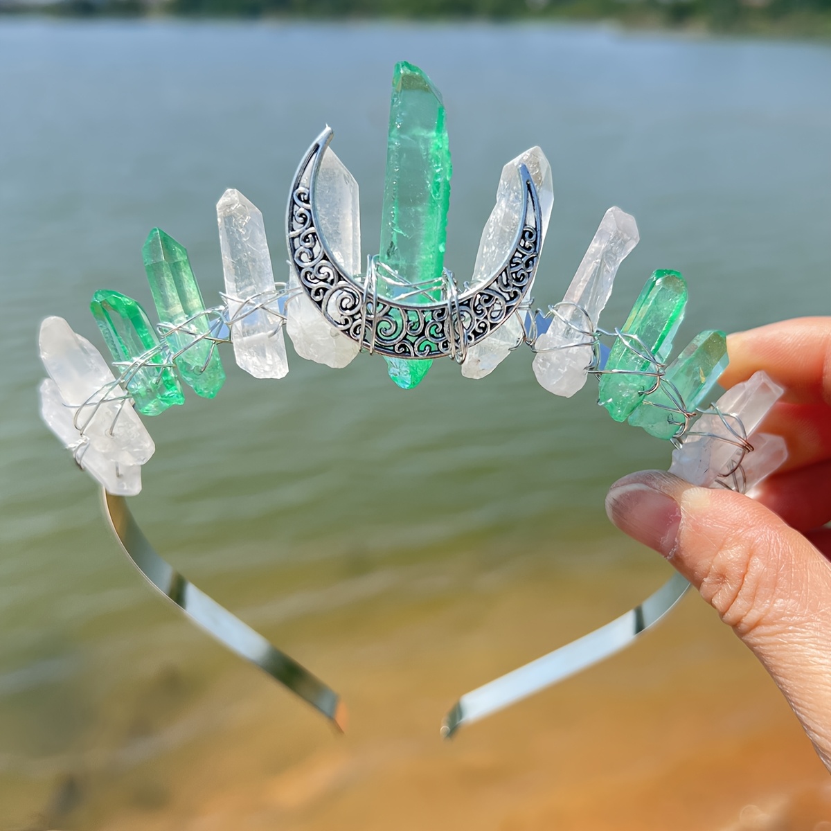 Crystal Handmade Headband Amazon.com : BABEYOND Bridal Headpiece Handmade Wedding Hair  main image 3