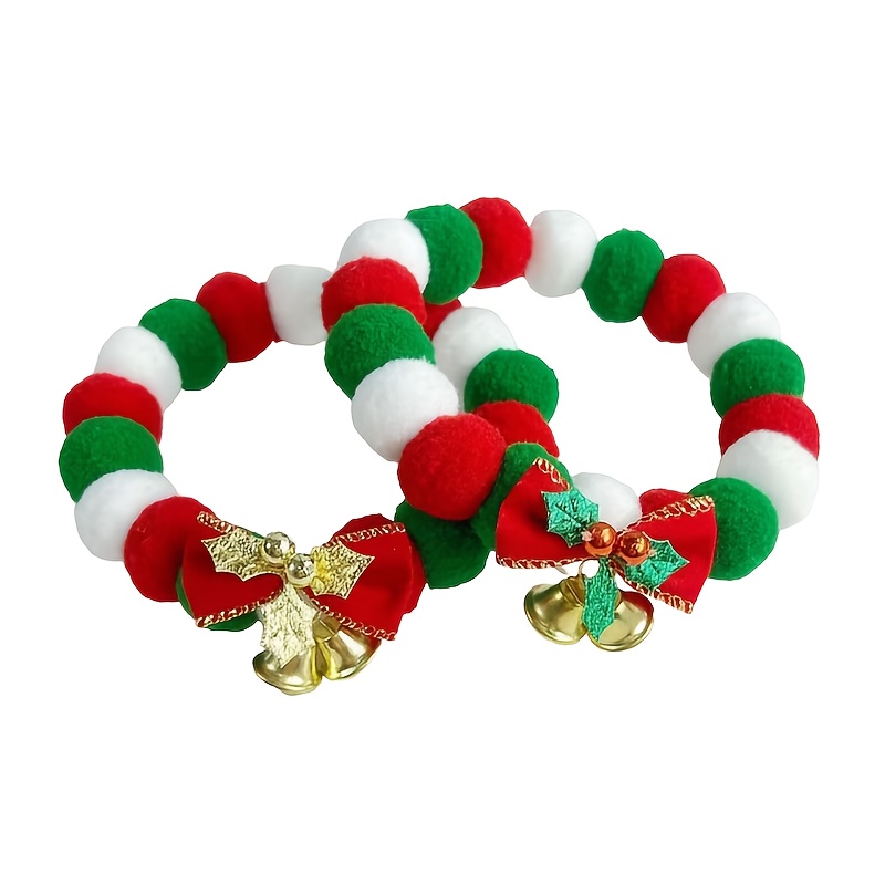 christmas bell long plush ball pet collar winter christmas     clothing accessory without battery Product details 2