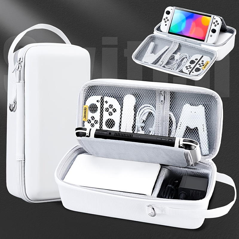 item picture   carrying case for   switch 2 compatible with oled ns lite large capacity portable travel bag for console controllers dock and accessories gaming accessories storage console protection case hard shell storage stylish gaming pouch reinforced construction protective storage box oled console case game card holder     console collectors