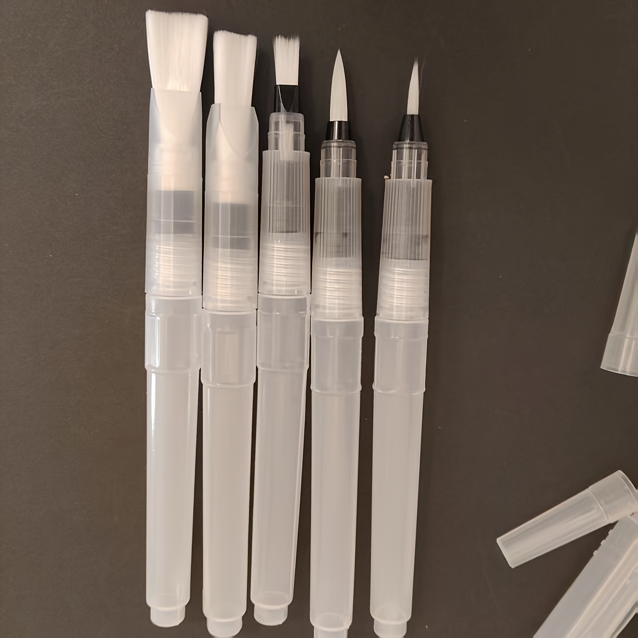 TEMU 5 Water-storing Pen Holders, Including Square Brushes In Large, Medium And Small Sizes, Detail Line Brushes In Large And Small Sizes, Used For