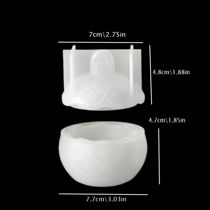 TEMU Moules en résine et silicone à motif de branche de pin en pour bocal de rangement en plâtre, moules pour en résine époxy et outils de moulage