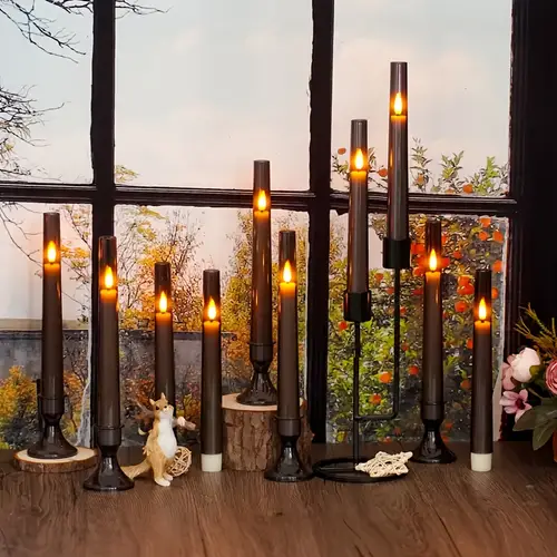 2025 12pcs halloween flameless battery powered candles with remote timer flames led candles suitable for halloween decoration home decoration and wedding centerpiece table decoration