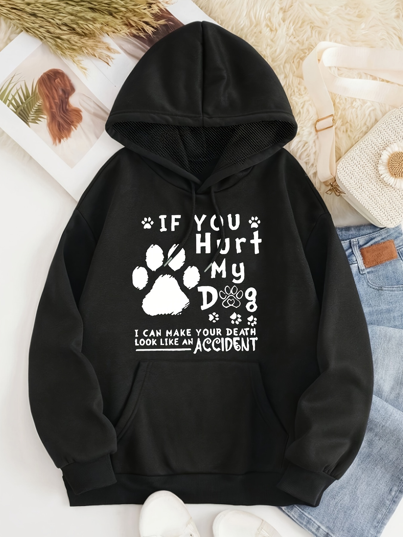 leisure luxe moletom feminino aconchegante com estampa de Temu