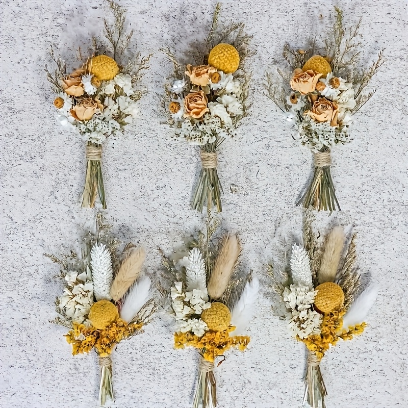 6 Mini Bundles 14.99 Cm Flowers For Home Decor, Designed For Versatile Use Decor, Holiday