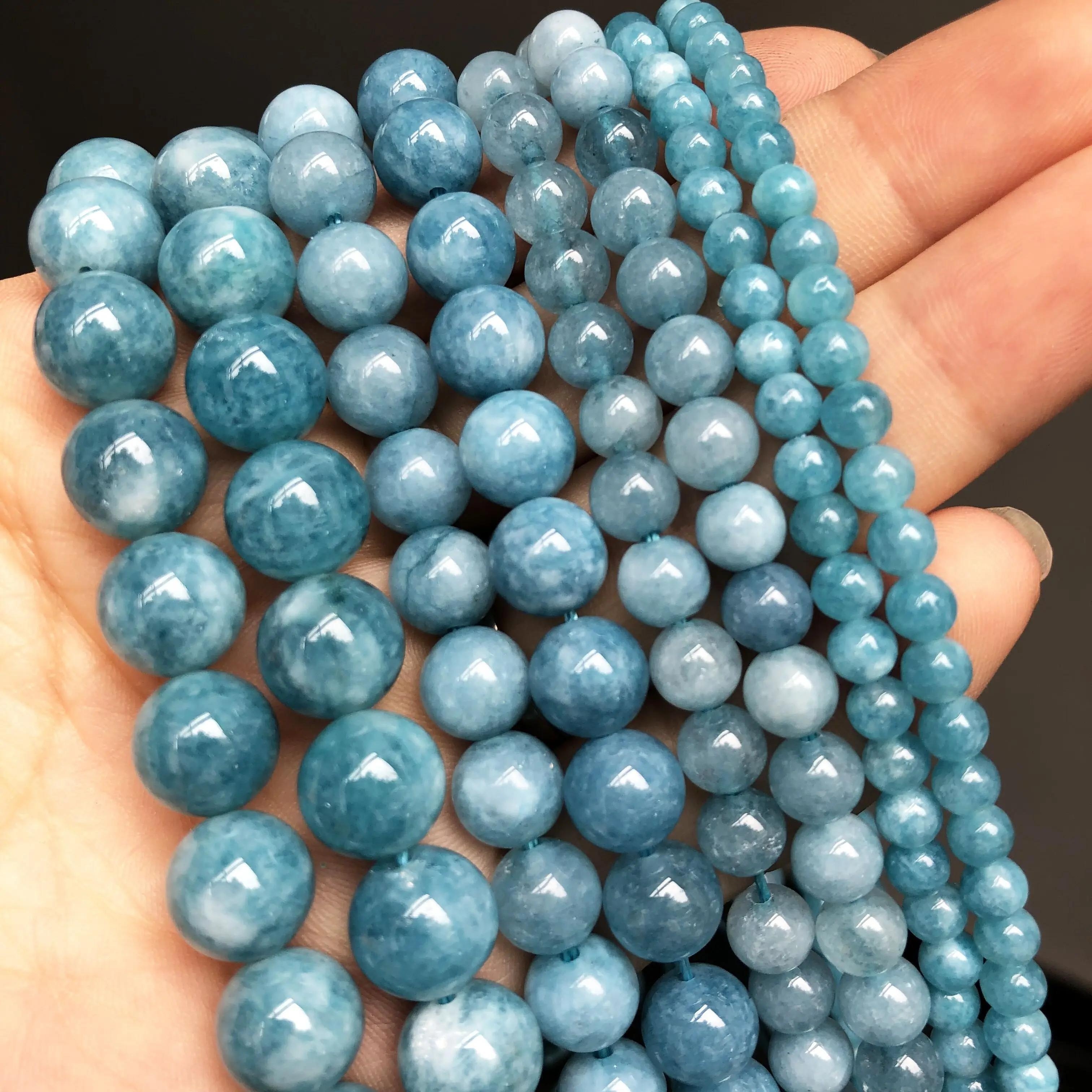 

Natural Stone Deep Blue Chalcedony Beads Round Loose Spacer Beads For Jewelry Making Diy Handmade Bracelet Necklace 4/6/8/10mm