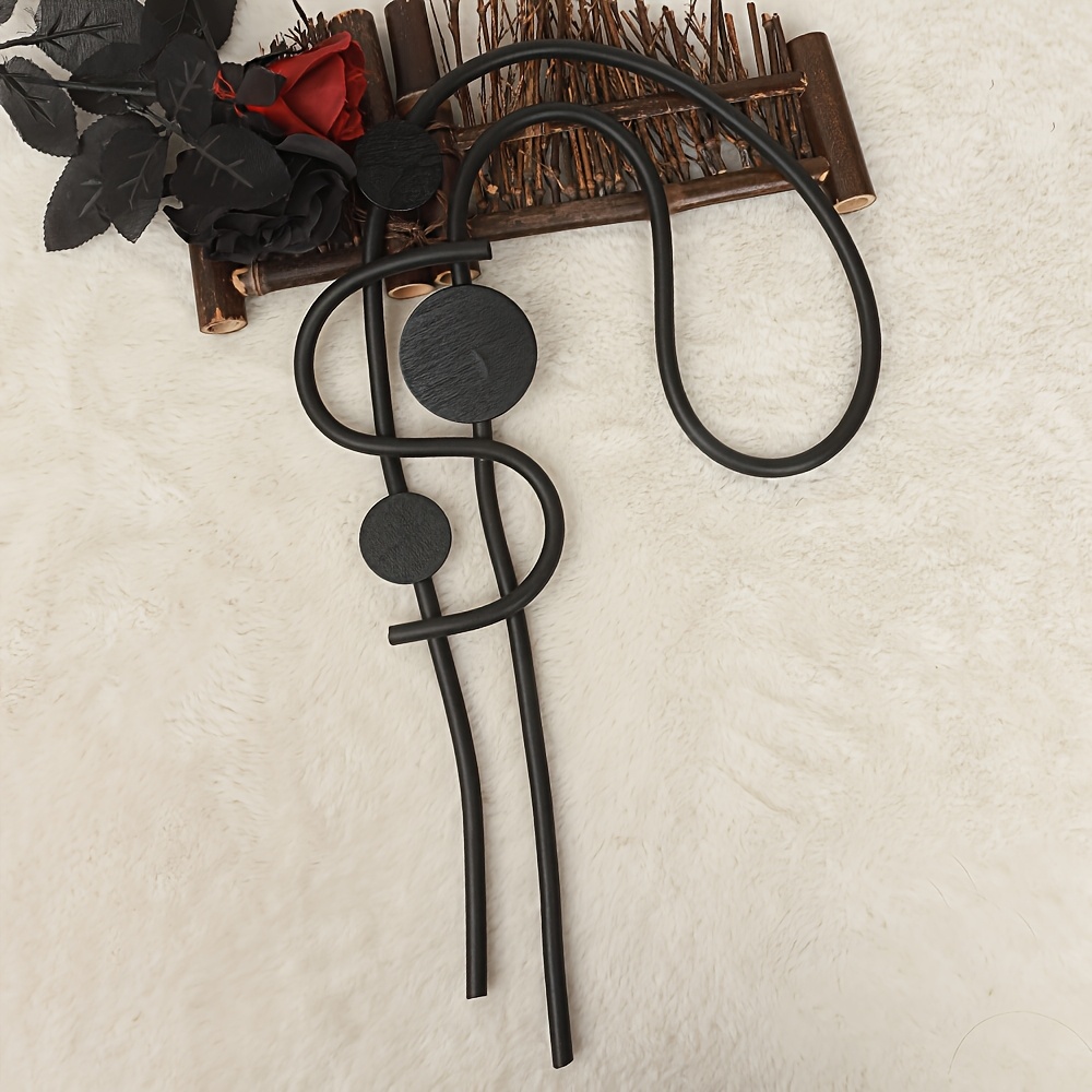 Abstract Geometric Design Necklace, Niche Punk Style